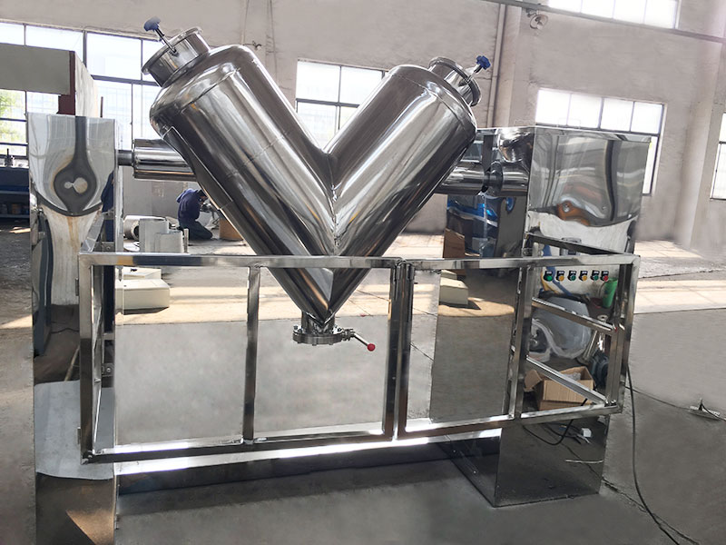 食品級(jí)V型混合機(jī)、配防護(hù)欄